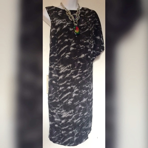 New Micheal Kors One Shoulder Dress Silk Wedding Dancing Classic Conservative - Picture 1 of 4